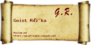 Geist Réka névjegykártya